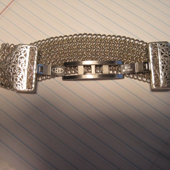 Lois Hill bracelet sterling chainmail bracelet with stainless steel snap closure - Picture 8 of 9